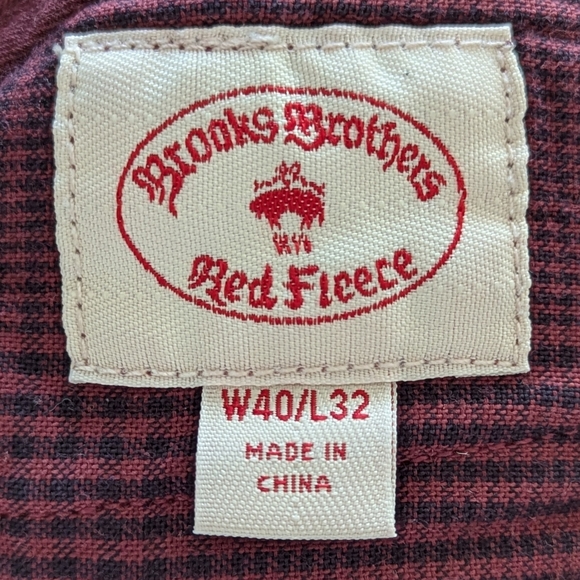 Crimson Brooks Brothers 40x32 Red Fleece Chinos - Picture 4 of 4